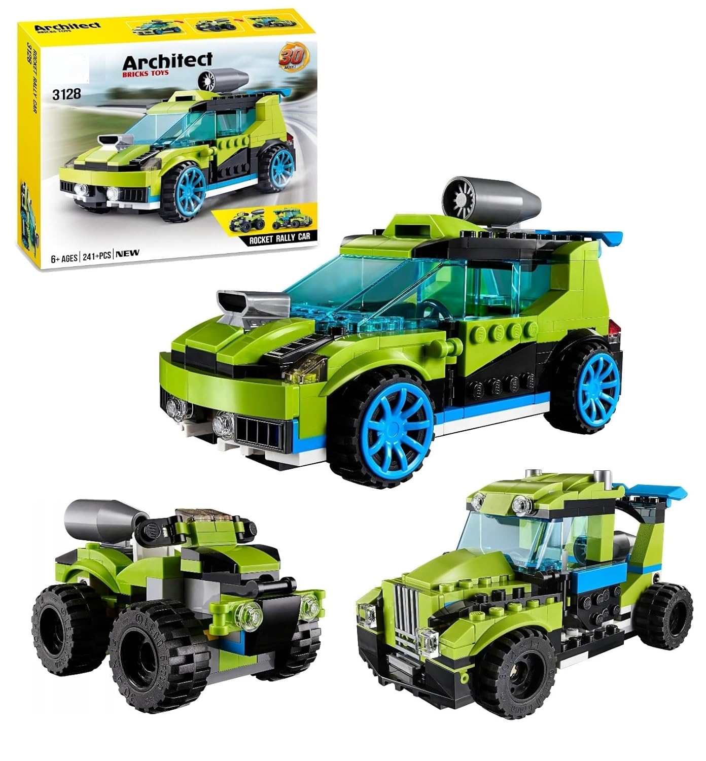 estie toys Construction BlocksToys,Construction Kit, STEM Learning Building Bricks Set, Birthday Gifts for Kids Children Girls Boys (30 in1 Rally Race Car), Set Of 1
