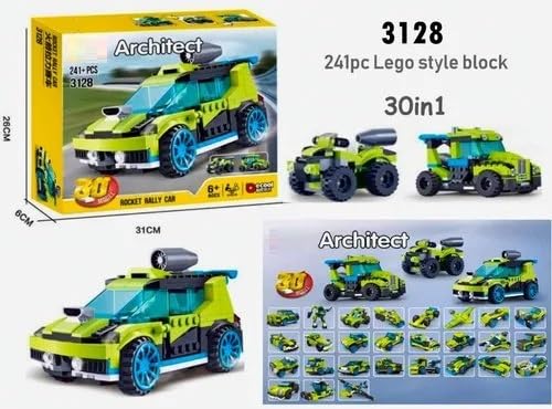 estie toys Construction BlocksToys,Construction Kit, STEM Learning Building Bricks Set, Birthday Gifts for Kids Children Girls Boys (30 in1 Rally Race Car), Set Of 1