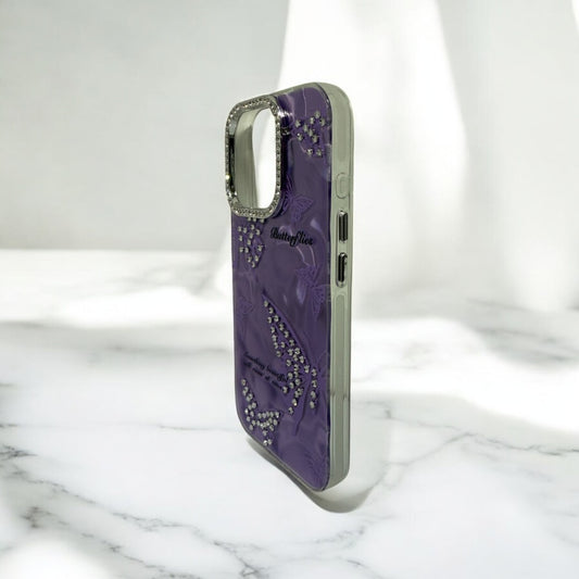 Glitter Case | iPhone 16 Pro (Butterfly Violet, Pack of: 1)