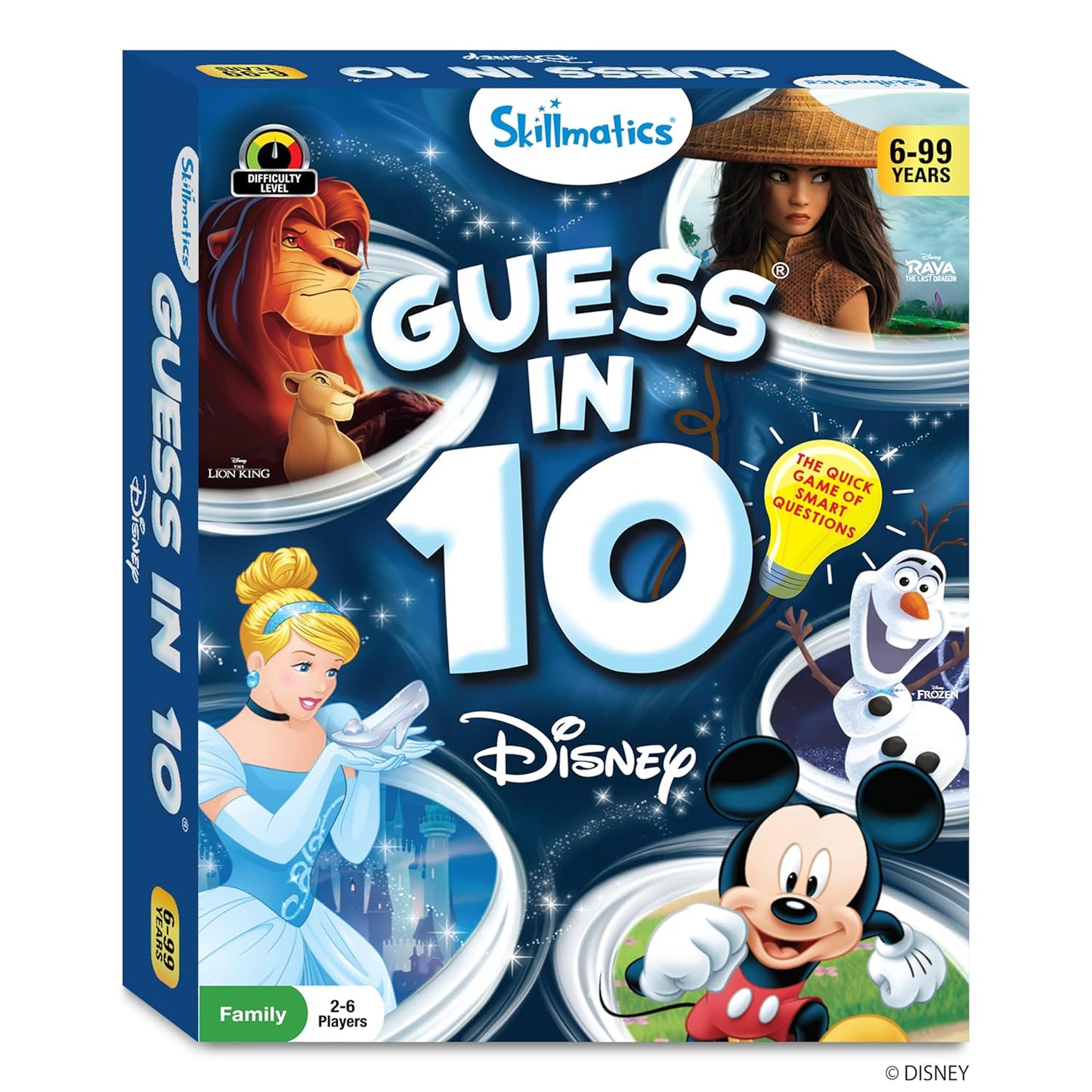 Skillmatics Guess in 10 Disney, Card Game for Girls, Boys, Kids, Teens, Adults, Who Love Cinderella, Mickey Mouse, Moana, Gifts for Ages 6-99 YRS