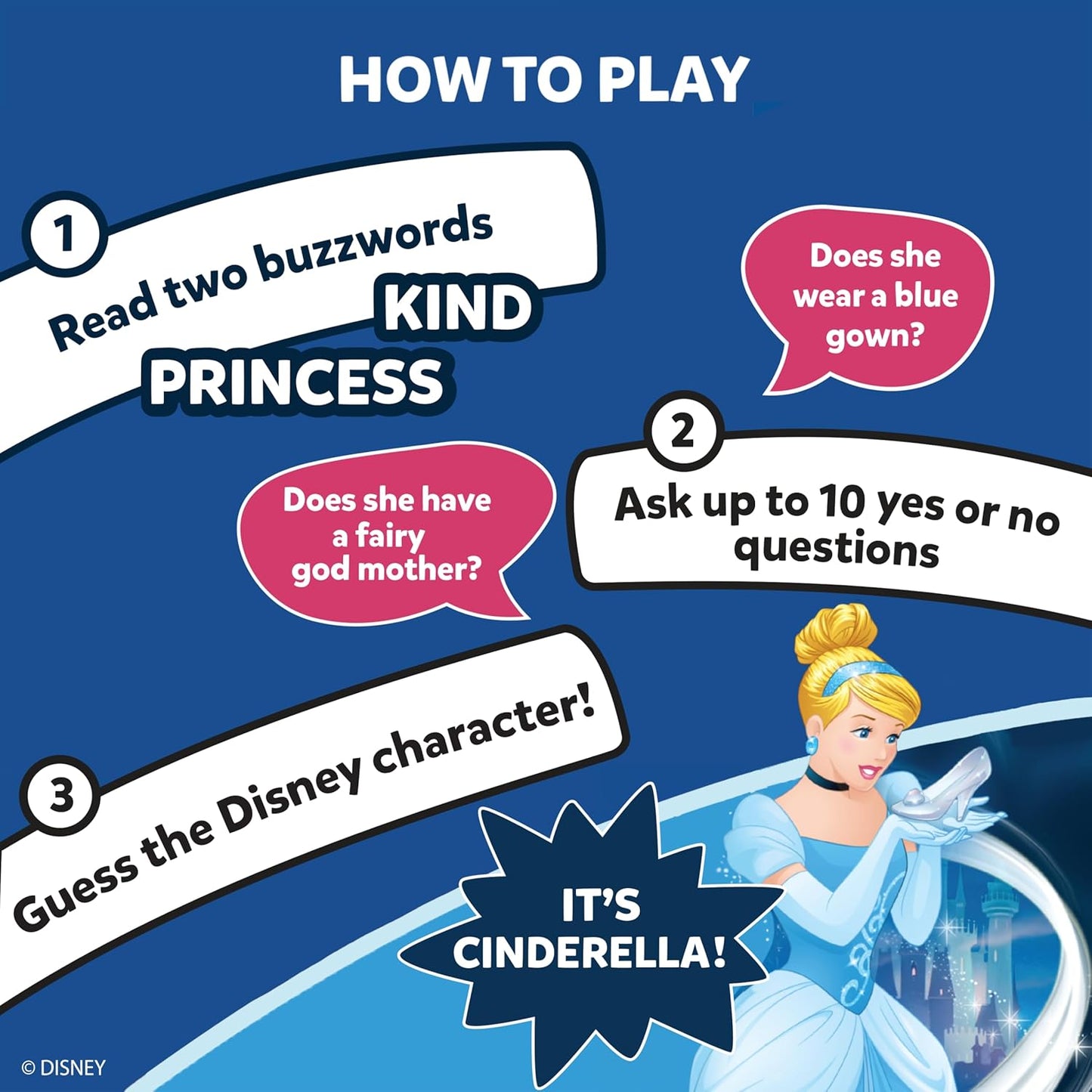 Skillmatics Guess in 10 Disney, Card Game for Girls, Boys, Kids, Teens, Adults, Who Love Cinderella, Mickey Mouse, Moana, Gifts for Ages 6-99 YRS