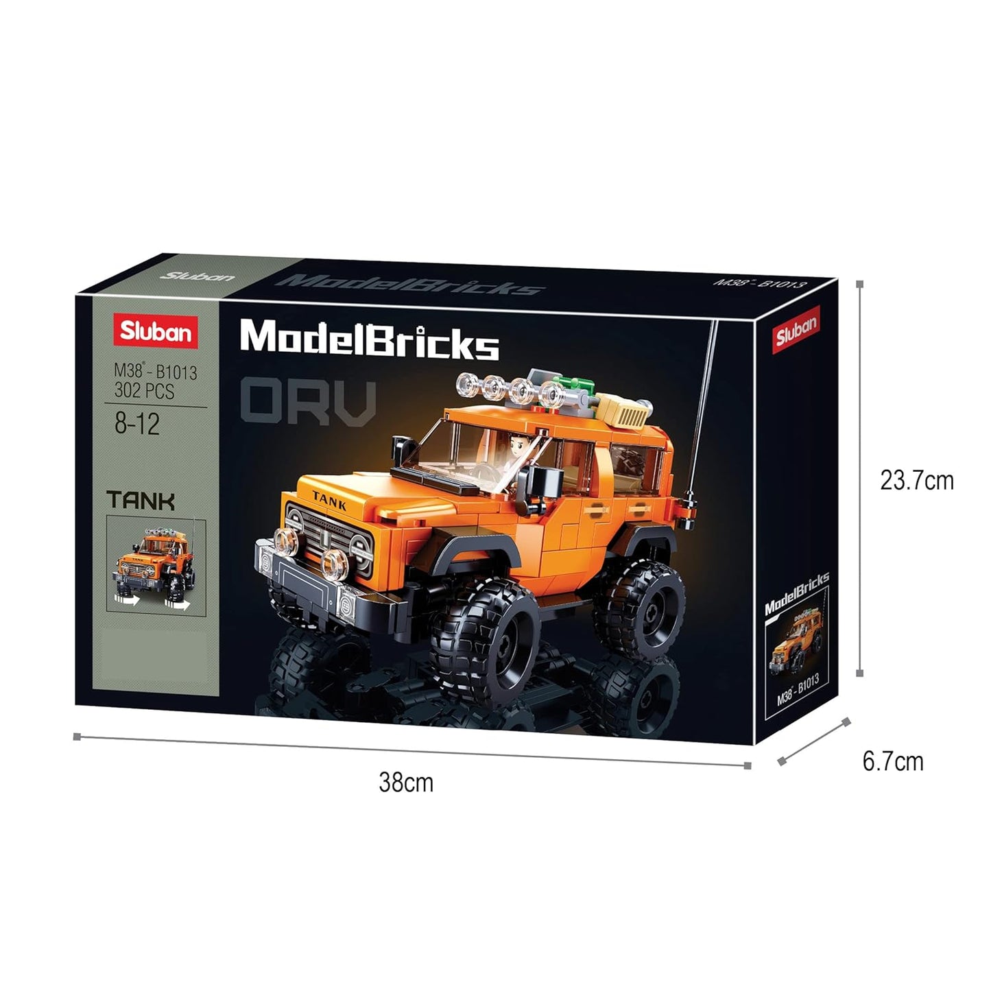 Sluban Model Bricks-Tank 300 SUV (302 pcs) Building Blocks Kit - TOY - for Boys and Girls Aged 8 Years and Above Creative Construction Set