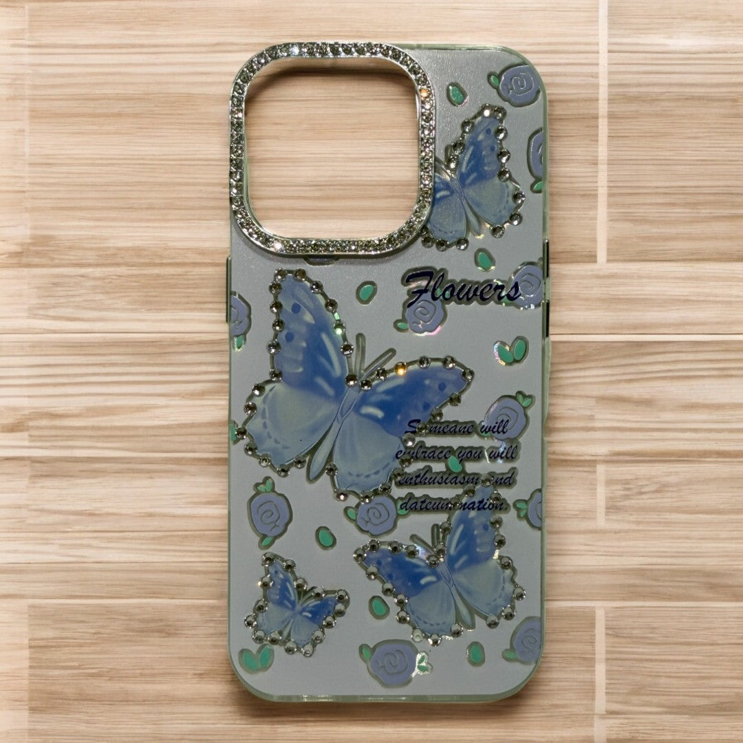 Glitter Case | iPhone 16 Pro Max (Butterfly Blue & Violet, Pack of: 1)