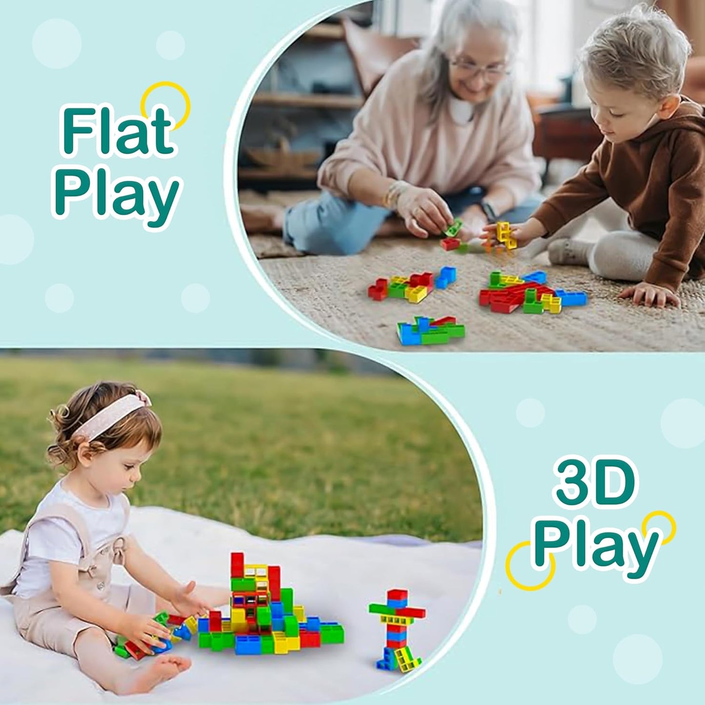 Tetra Tower Stacking Blocks - 32 Pcs | Balance Game, Family Board Games for Kids & Adults | Balancing Stacking Toys Building Blocks for Parties, Travel Multi-Colored
