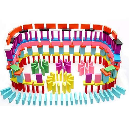12 Color Wooden Domino Toy for Kids - Educational Blocks Activity Game for Play and Learning (240) | (2 Packs of 120)