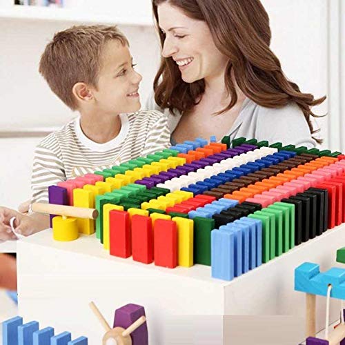 12 Color Wooden Domino Toy for Kids - Educational Blocks Activity Game for Play and Learning (240) | (2 Packs of 120)