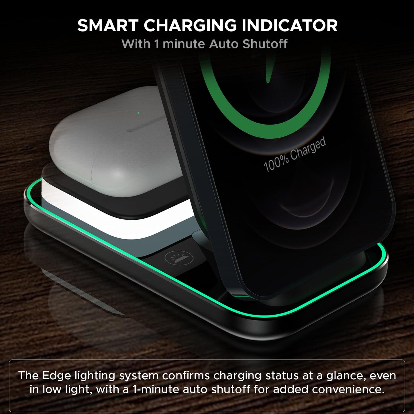 Amkette PowerPro Air 900 23W 3-in-1 MagSafe Wireless Charger for iPhone