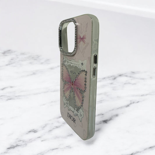 Glitter Case | iPhone 16 Pro (Butterfly Pink, Pack of: 1)
