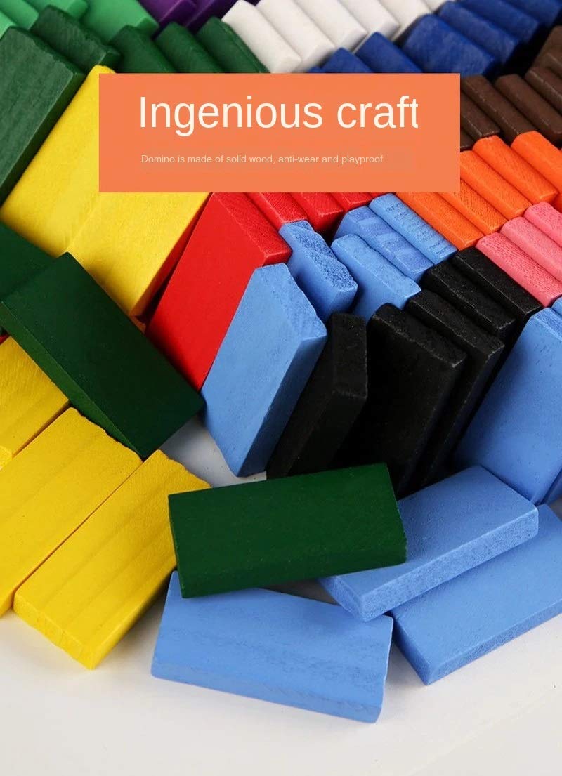 12 Color Wooden Domino Toy for Kids - Educational Blocks Activity Game for Play and Learning (240) | (2 Packs of 120)