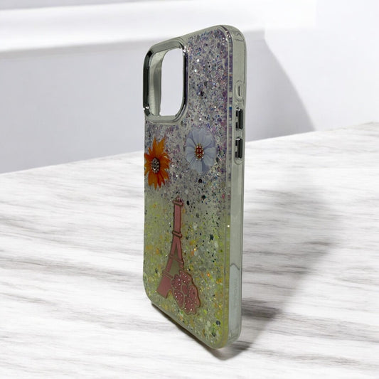 Glitter Case | iPhone 15 Pro Max (Paris Yellow & Pink, Pack of: 1)