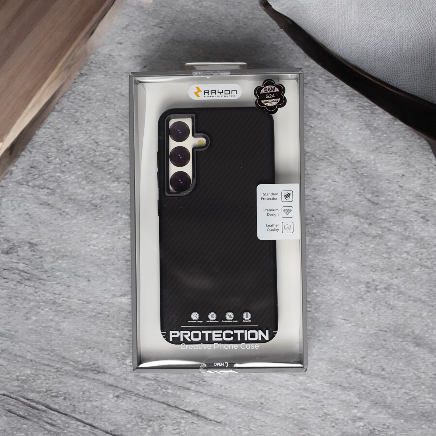 RAYON | Samsung S24 Black case | Protection Case