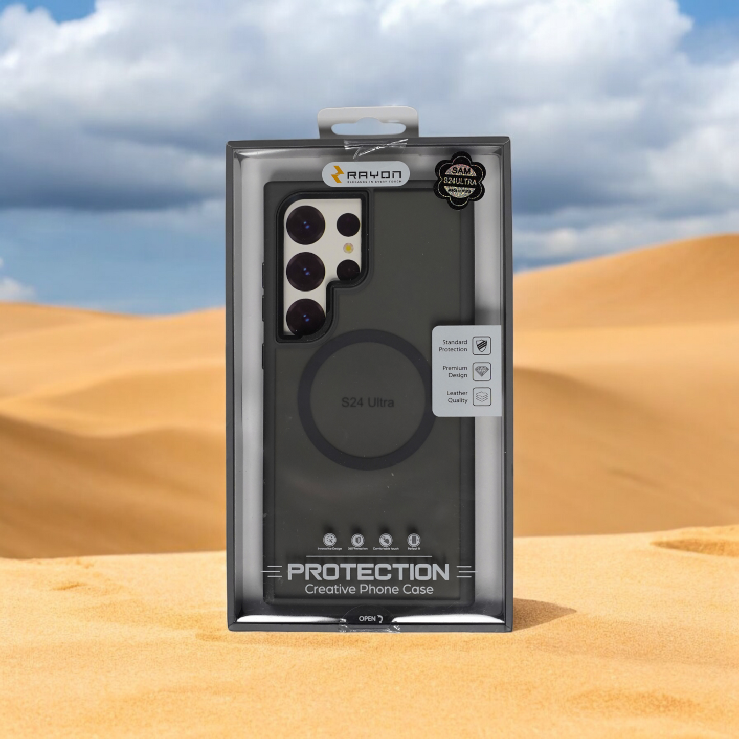RAYON | Samsung S24 Ultra Grey Transparent case with MagSafe | Protection Case