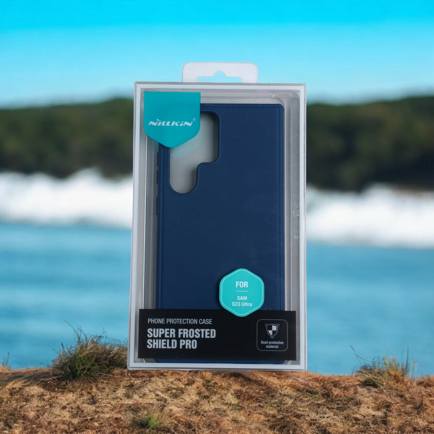 Nilkin Samsung S23 Ultra Case | Blue | Super Frosted Shield Pro