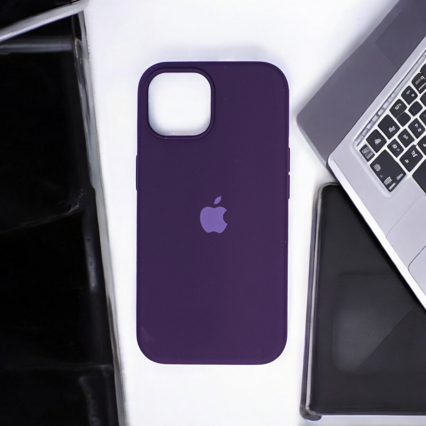Silicon Back Cover | iPhone 15 (Violet, Grip Case, Silicon, Pack of: 1)