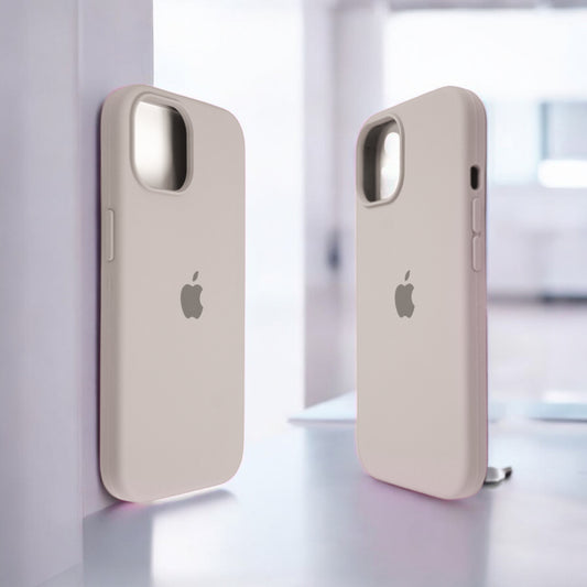 Silicon Back Cover | iPhone 14 (Light Grey Rose, Grip Case, Silicon, Pack of: 1)