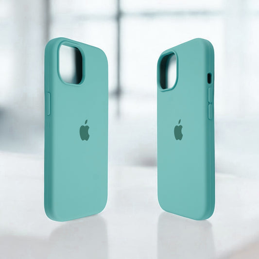 Silicon Back Cover | iPhone 15 Pro Max (Greenish Blue, Grip Case, Silicon, Pack of: 1)
