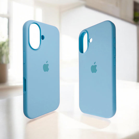 Silicon Back Cover | iPhone 16 (Blue, Grip Case, Silicon, Pack of: 1)