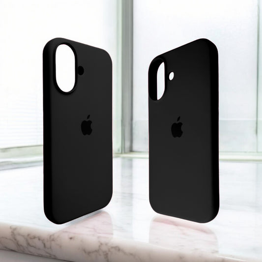 Silicon Back Cover | iPhone 16 (Black, Grip Case, Silicon, Pack of: 1)