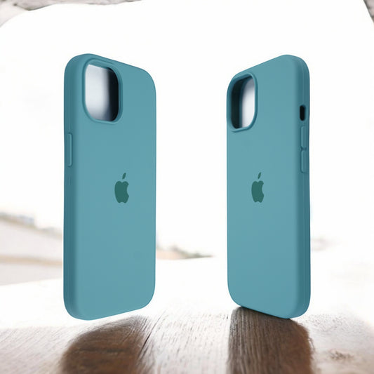 Silicon Back Cover | iPhone 13 Pro Max (Light Blue & Green Grip Case, Silicon, Pack of: 1)