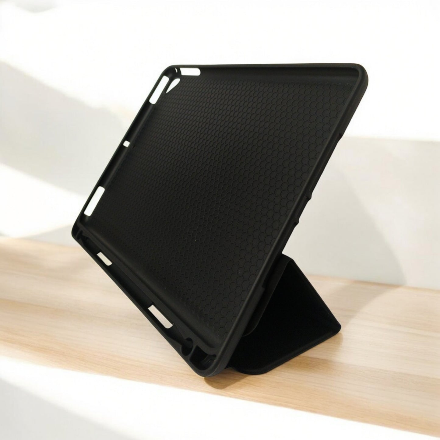 Apple iPad 9.7 Protection Case (Black folding Case, Pack of: 1)