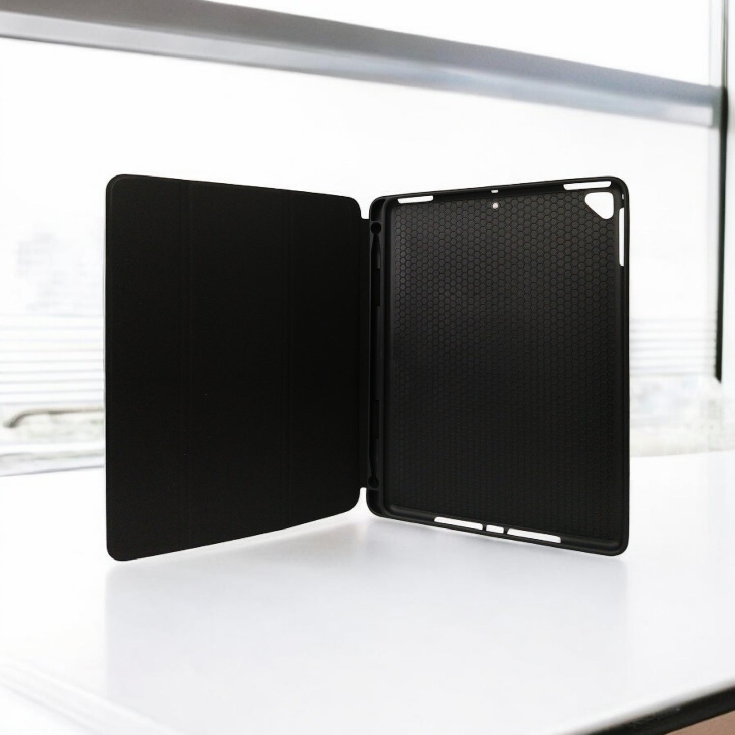 Apple iPad 9.7 Protection Case (Black folding Case, Pack of: 1)
