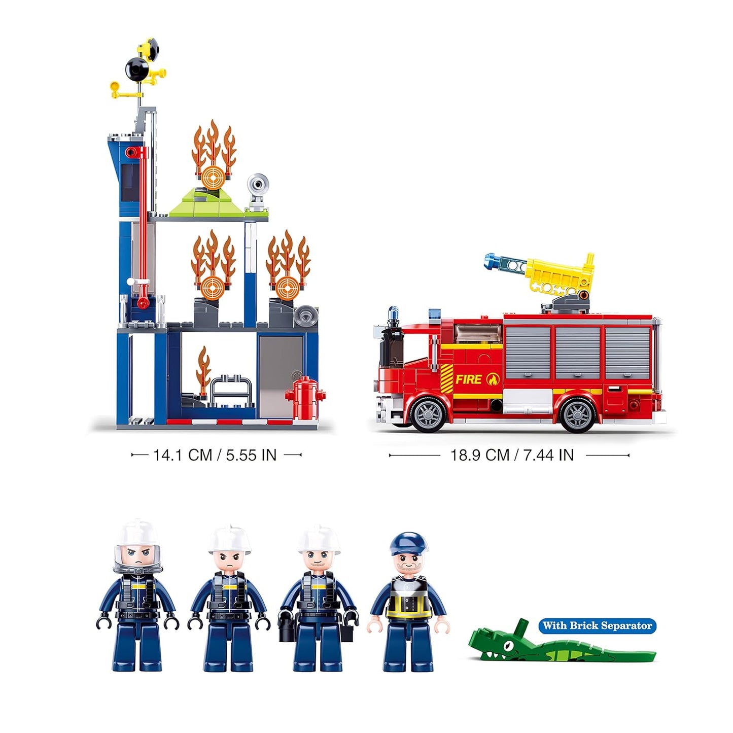 Sluban Fire Fighting Training Center Building Blocks Kit for Kids - Creative Construction Set with 585 Pieces, Building Kit and Gifts for 6+ Year Old Boy or Girl
