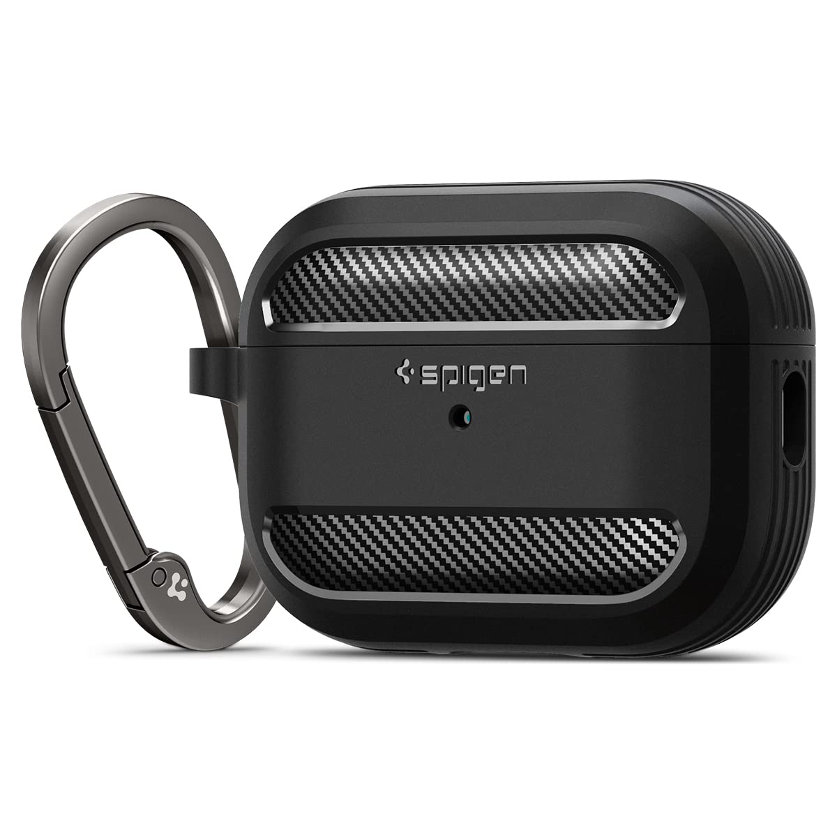Spigen AirPods Pro 2nd Gen(2022/2023) Case, Carabiner Included, [Shock Proof] [Light & Compact], Rugged Armor - Matte Black
