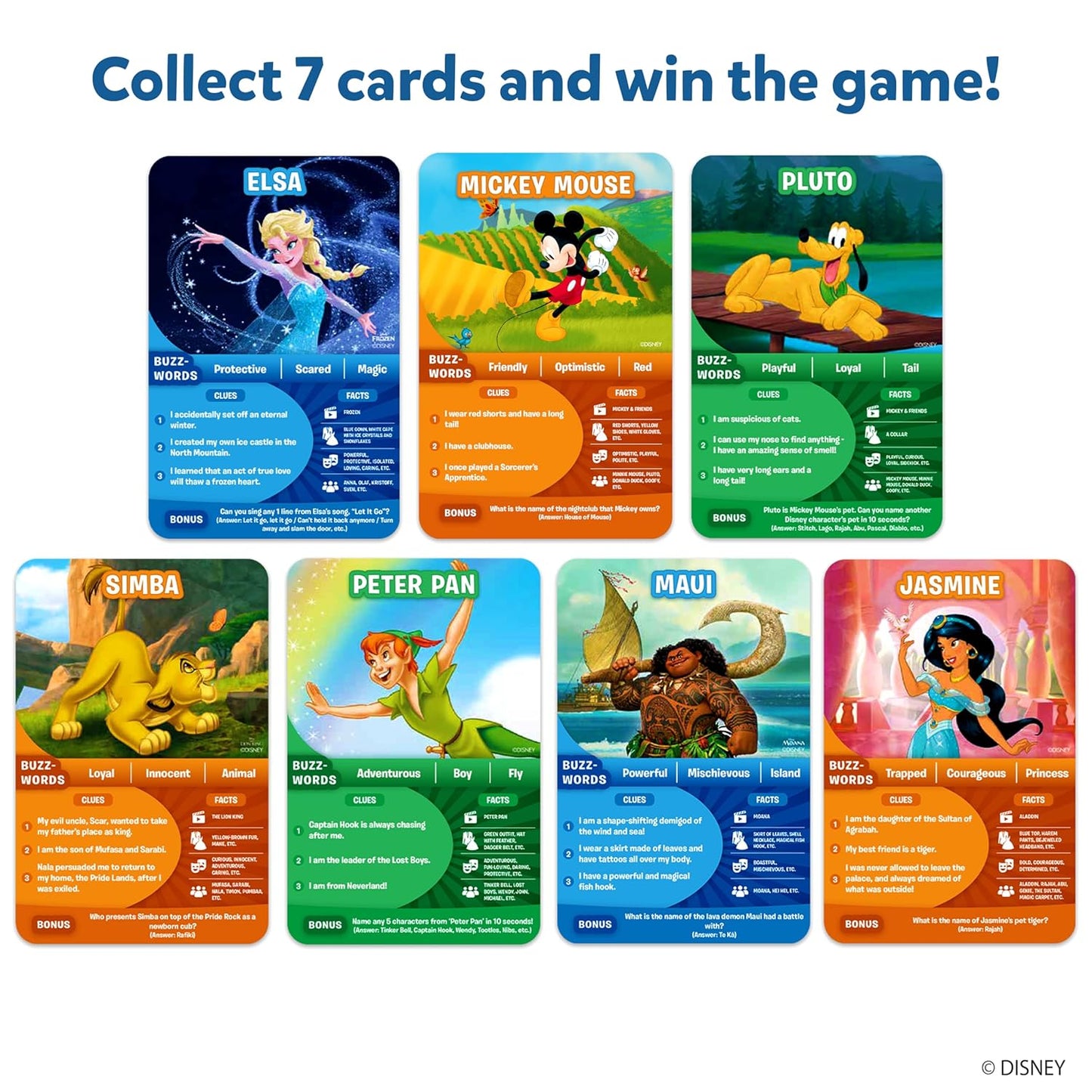 Skillmatics Guess in 10 Disney, Card Game for Girls, Boys, Kids, Teens, Adults, Who Love Cinderella, Mickey Mouse, Moana, Gifts for Ages 6-99 YRS