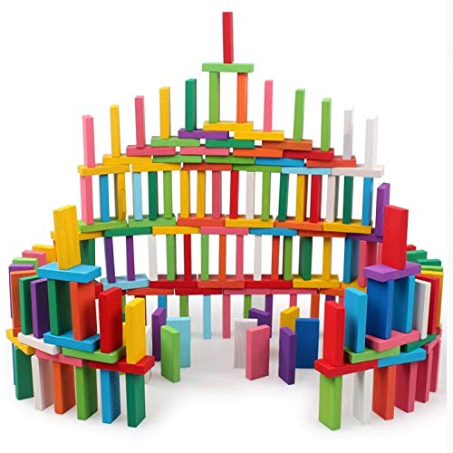 12 Color Wooden Domino Toy for Kids - Educational Blocks Activity Game for Play and Learning (240) | (2 Packs of 120)