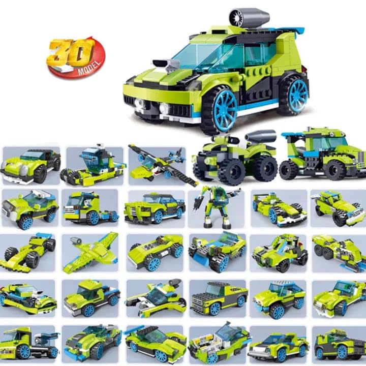 estie toys Construction BlocksToys,Construction Kit, STEM Learning Building Bricks Set, Birthday Gifts for Kids Children Girls Boys (30 in1 Rally Race Car), Set Of 1