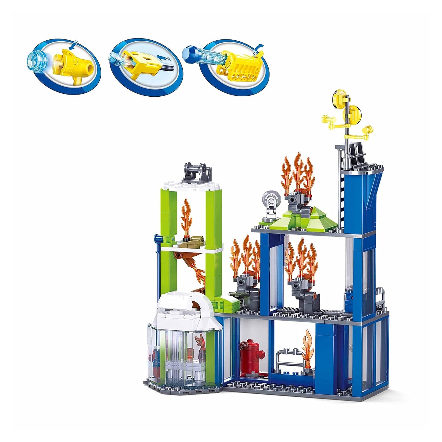 Sluban Fire Fighting Training Center Building Blocks Kit for Kids - Creative Construction Set with 585 Pieces, Building Kit and Gifts for 6+ Year Old Boy or Girl