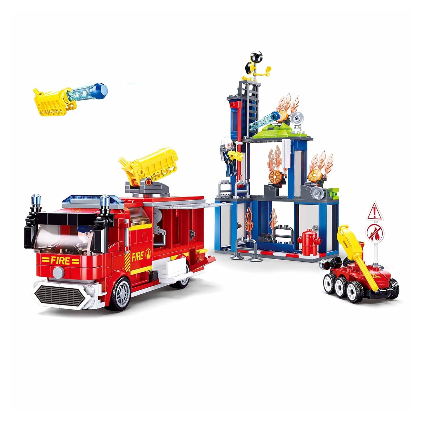 Sluban Fire Fighting Training Center Building Blocks Kit for Kids - Creative Construction Set with 585 Pieces, Building Kit and Gifts for 6+ Year Old Boy or Girl