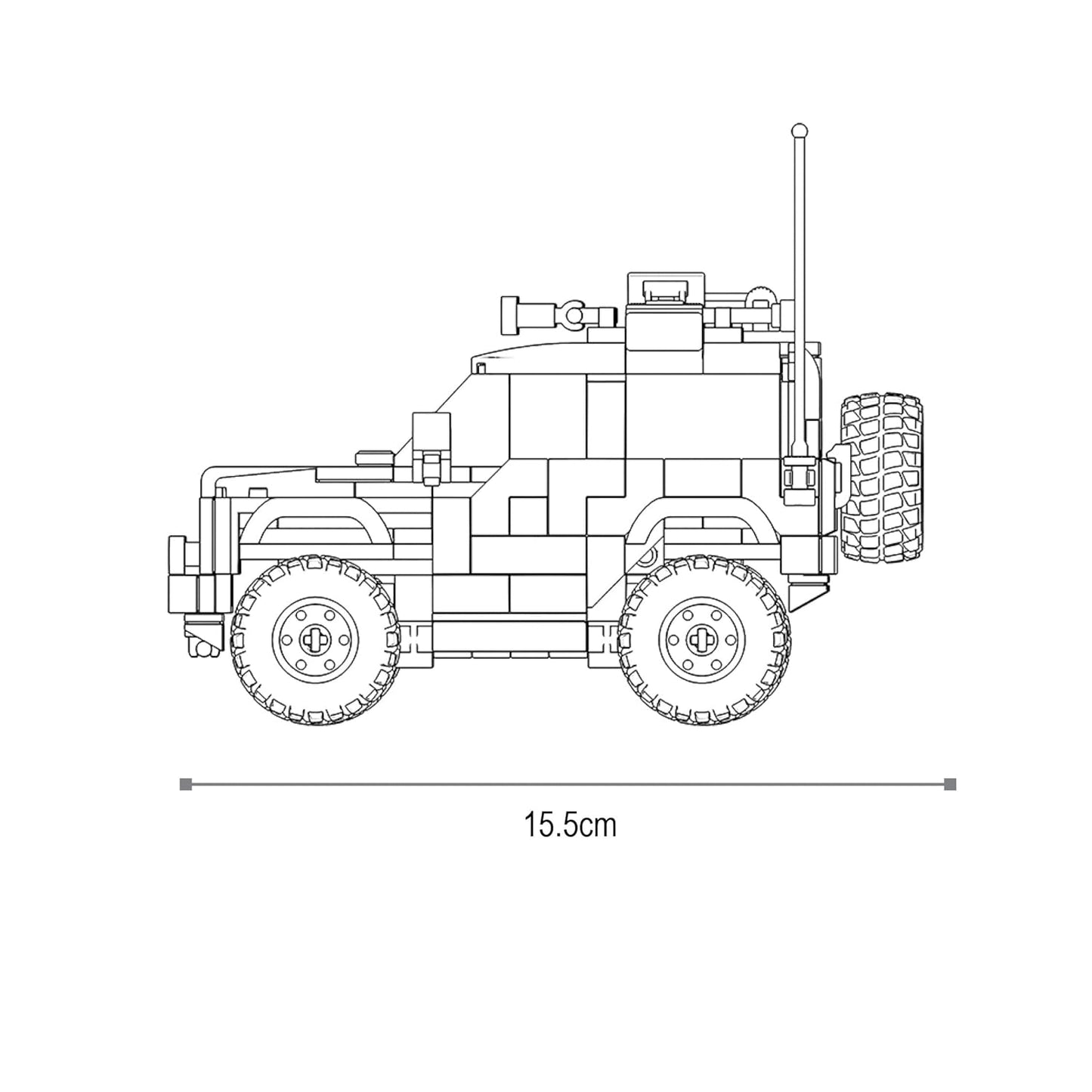 Sluban Model Bricks-Tank 300 SUV (302 pcs) Building Blocks Kit - TOY -  for Boys and Girls Aged 8 Years and Above Creative Construction Set