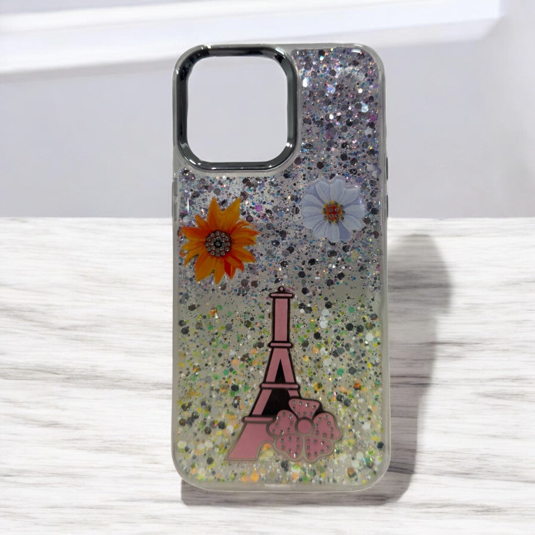 Glitter Case | iPhone 15 Pro Max (Paris Yellow & Pink, Pack of: 1)