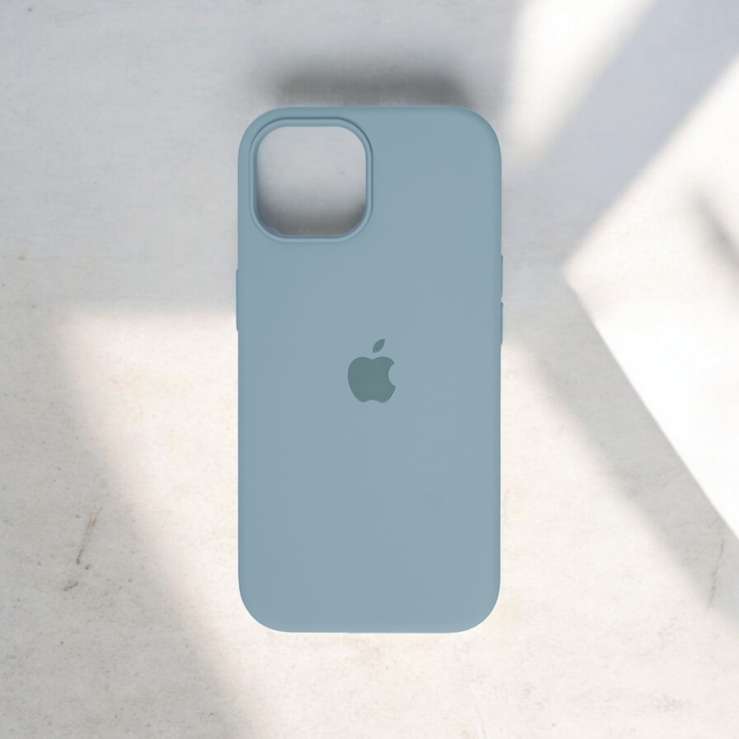 Silicon Back Cover | iPhone 15 (Light Greyish Blue, Grip Case, Silicon, Pack of: 1)