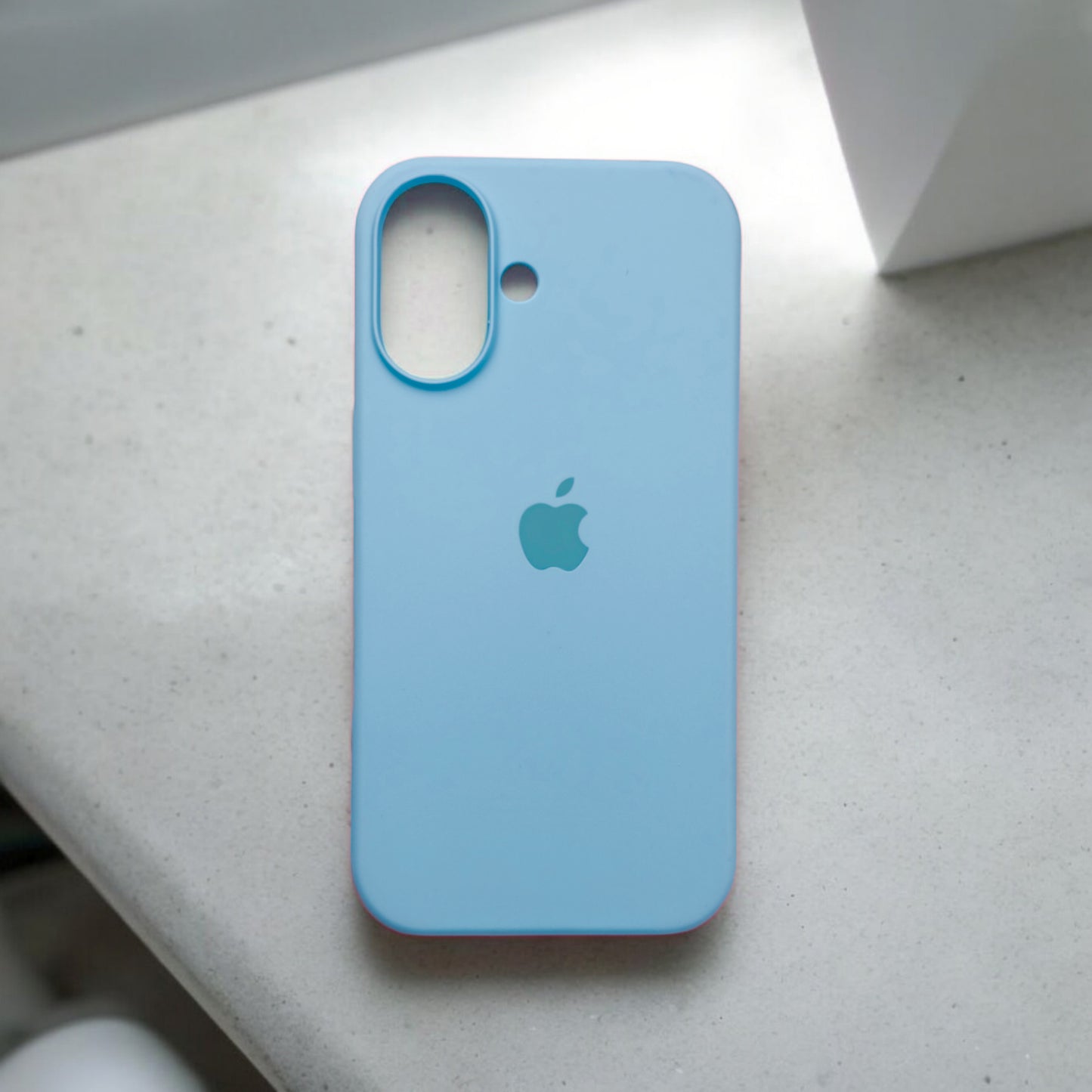 Silicon Back Cover | iPhone 16 (Blue, Grip Case, Silicon, Pack of: 1)