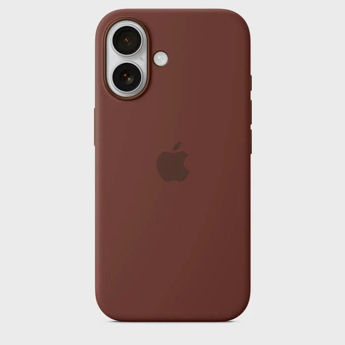 Silicon Back Cover | iPhone 16 (Brown, Grip Case, Silicon, Pack of: 1)